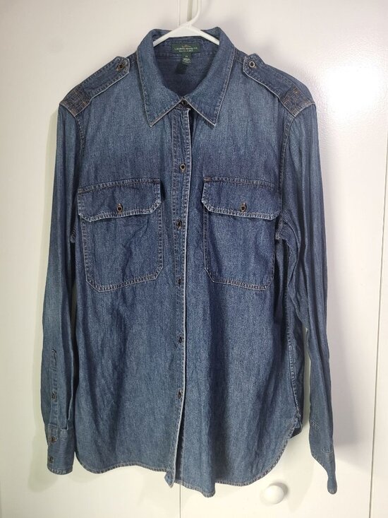Lauren Ralph Lauren Tops - Ralph Lauren Jeans Co Women's XL Denim Chambray Button Up Shirt Western Classic